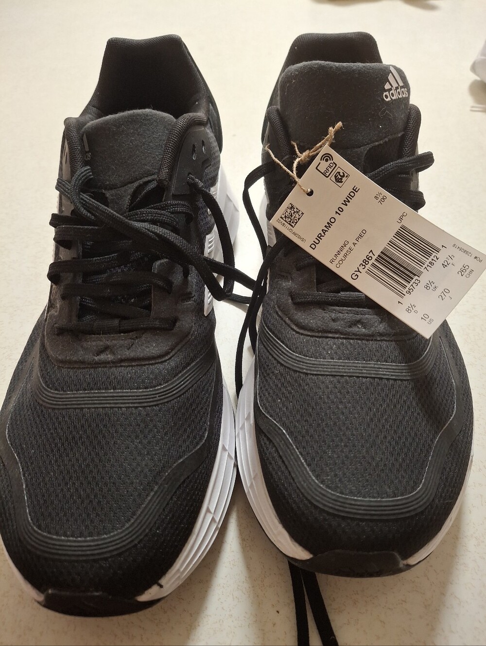 adidas Women's Duramo 10 Wide Athletic Running Shoes - Black & White